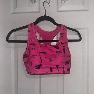 NIKE pink racer back sports bra